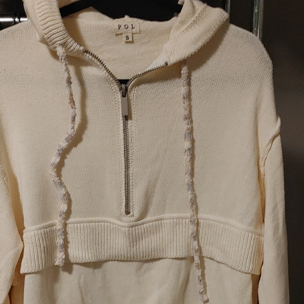 POL Cream Hooded Sweater